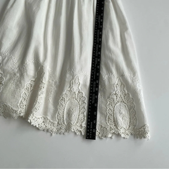 Monteau Los Angeles Summer Dress Small White Lace Sleeveless Short Zip Cotton - Picture 10 of 10